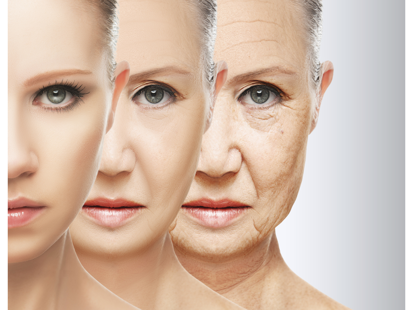 美容概念皮肤老化。抗衰老的程序，年轻化，提振，紧致面部肌肤，恢复年轻肌肤抗皱