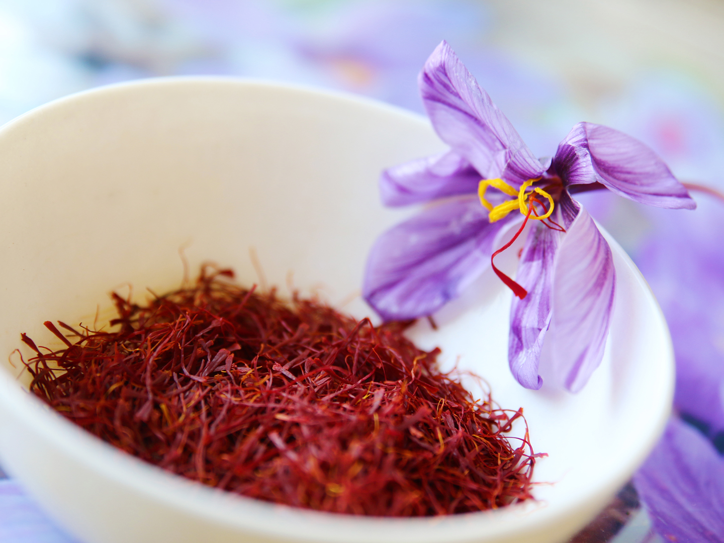 商业藏红花来自藏红花(crocus sativus)的鲜红色柱头，在许多不同的国家，包括希腊、印度、伊朗、阿富汗和西班牙，藏红花在秋天开花。